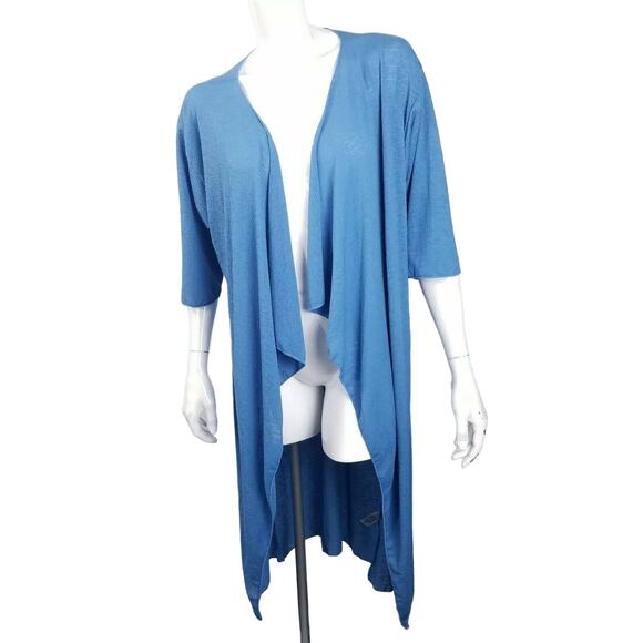 Lularoe Shirley Kimono Wrap SZ S Small Blue Solid - Picture 1 of 7
